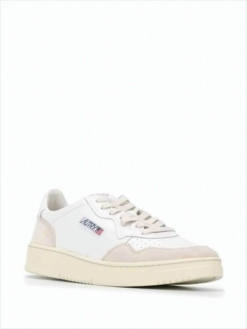 Autry Low-Top Sneakers With Beige Suede Overlays