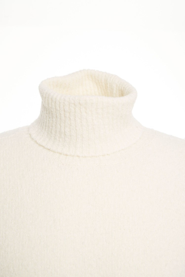 Roberto Collina High-Neck Knit Sweater With Ribbed Details