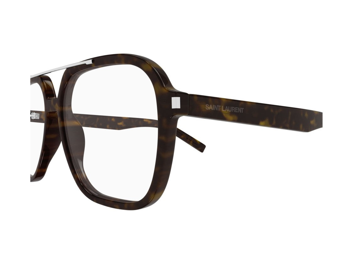 Saint Laurent Sl 545 Opt Metallic Tortoiseshell Oversized Square Eyeglasses