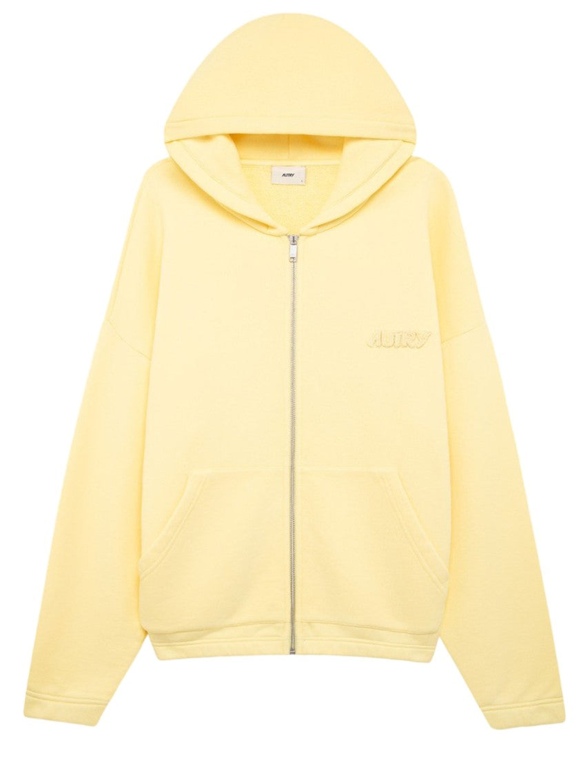 Autry Light Blue Cotton Zip-Up Sweatshirt