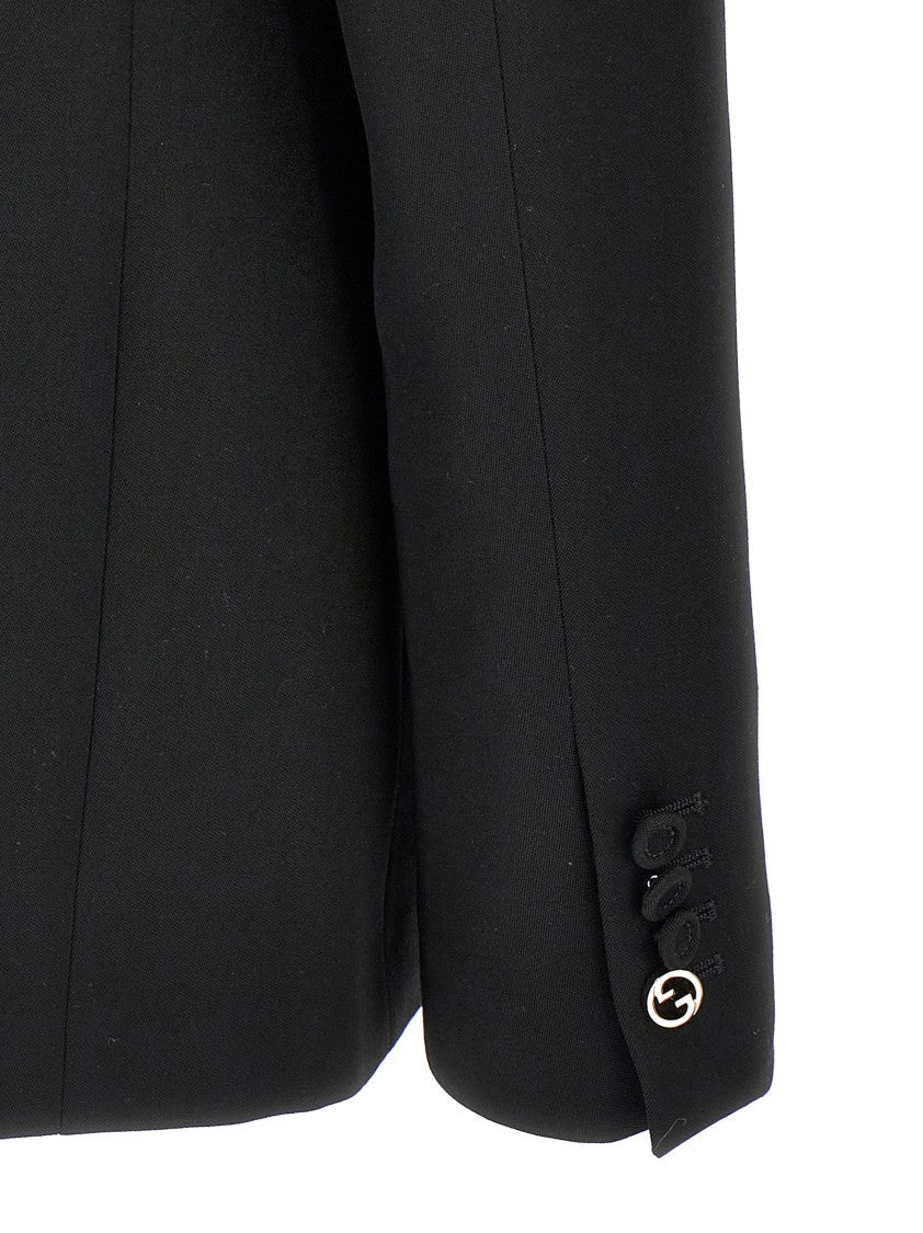 Gucci Double-Breasted Wool Dress With Tailored Blazer