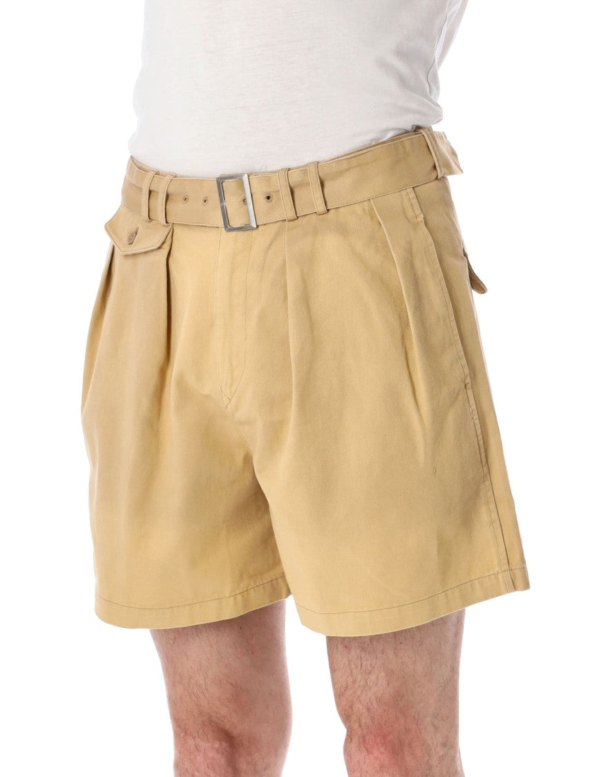 Found High-Waisted Brown Shorts With Pleated Front