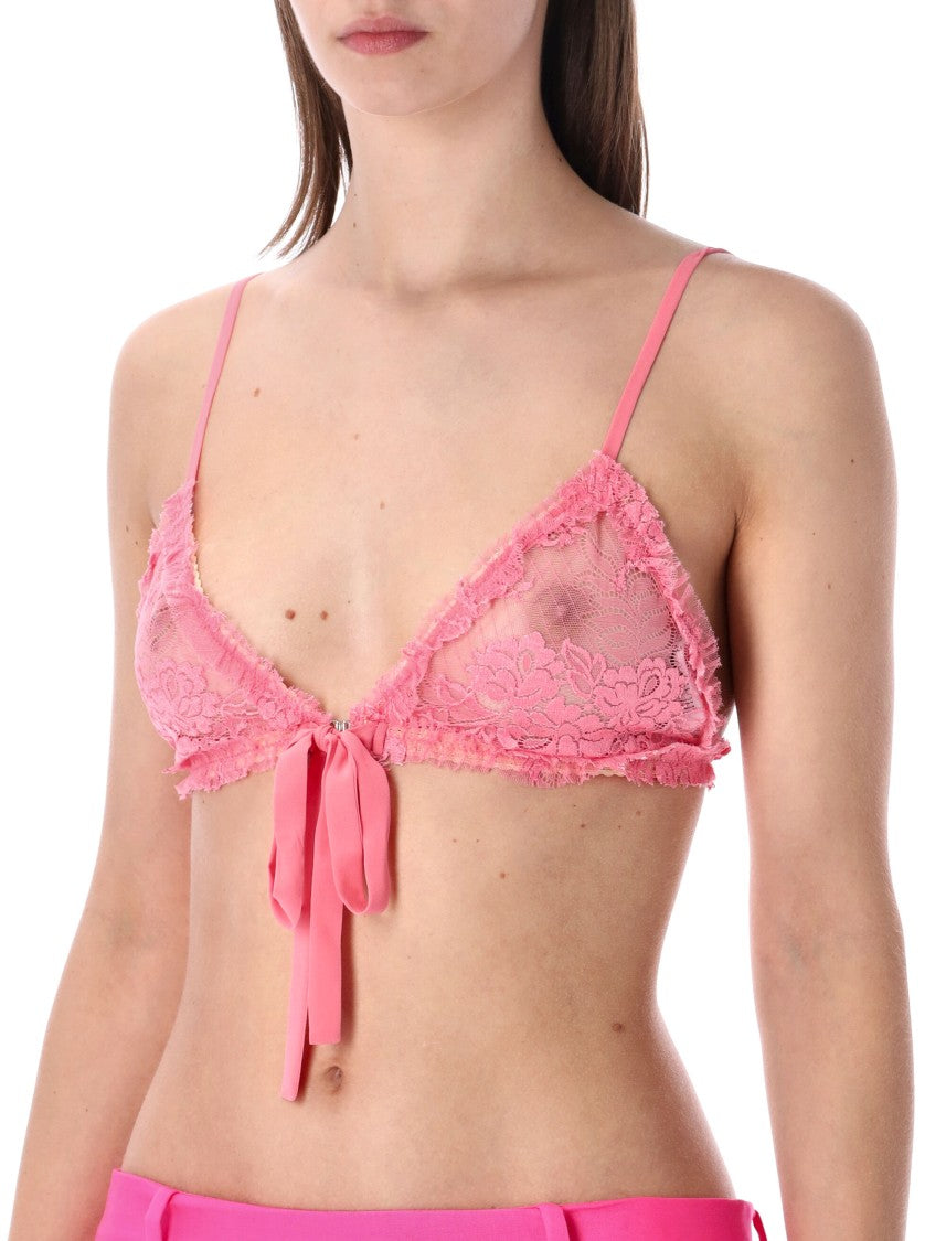 The Attico Pink Lace Bra