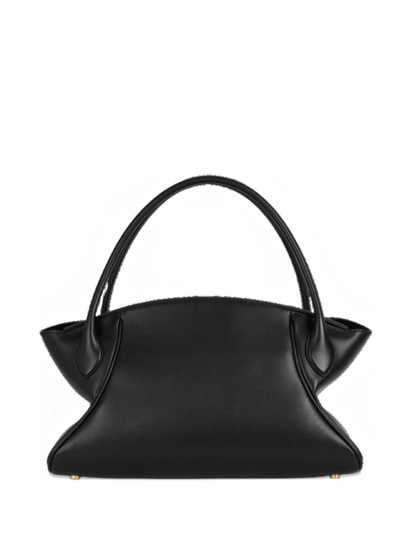 Balmain Winged Handbag With Curved Top Handle And Gold-Tone Lock