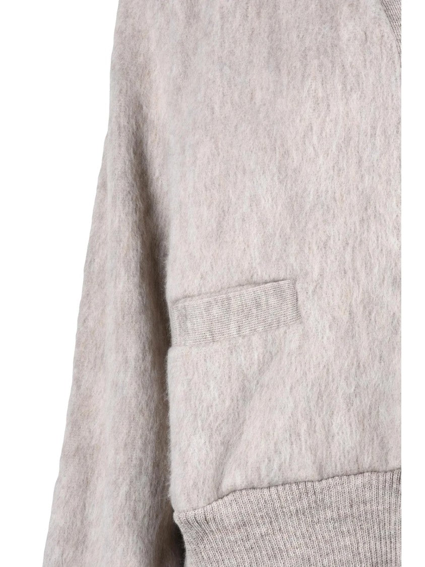 Aspesi Beige V-Neck Cropped Wool Cardigan