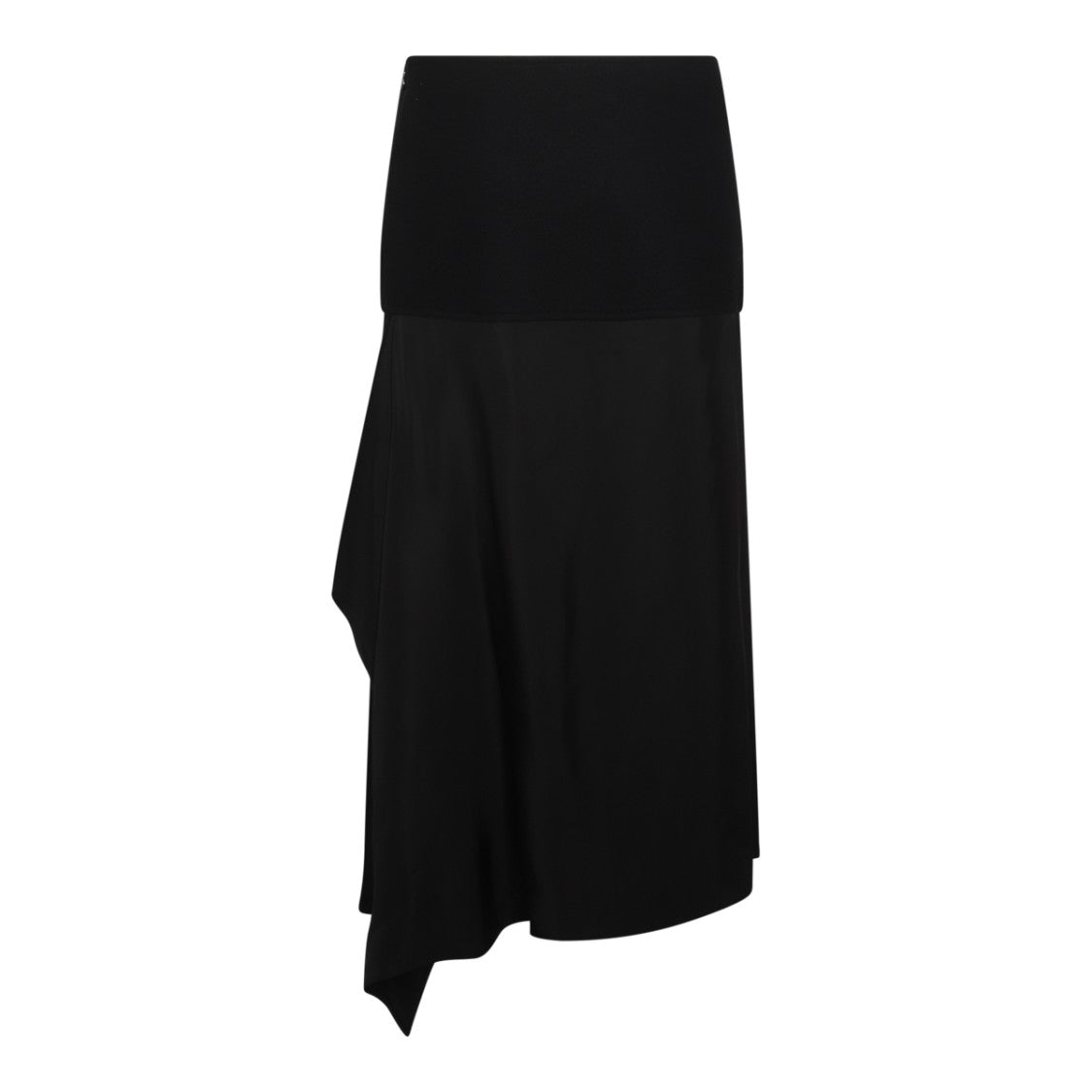 Jil Sander Midi-Length Black Wool Skirt With Lateral Rouching