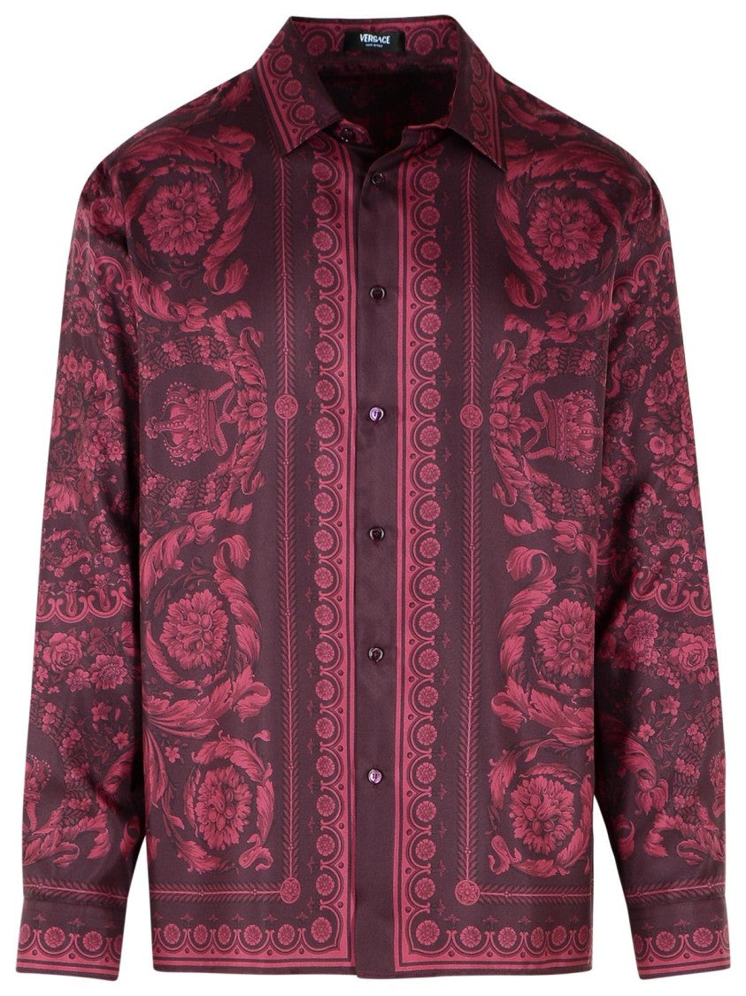 Versace Burgundy Silk Shirt