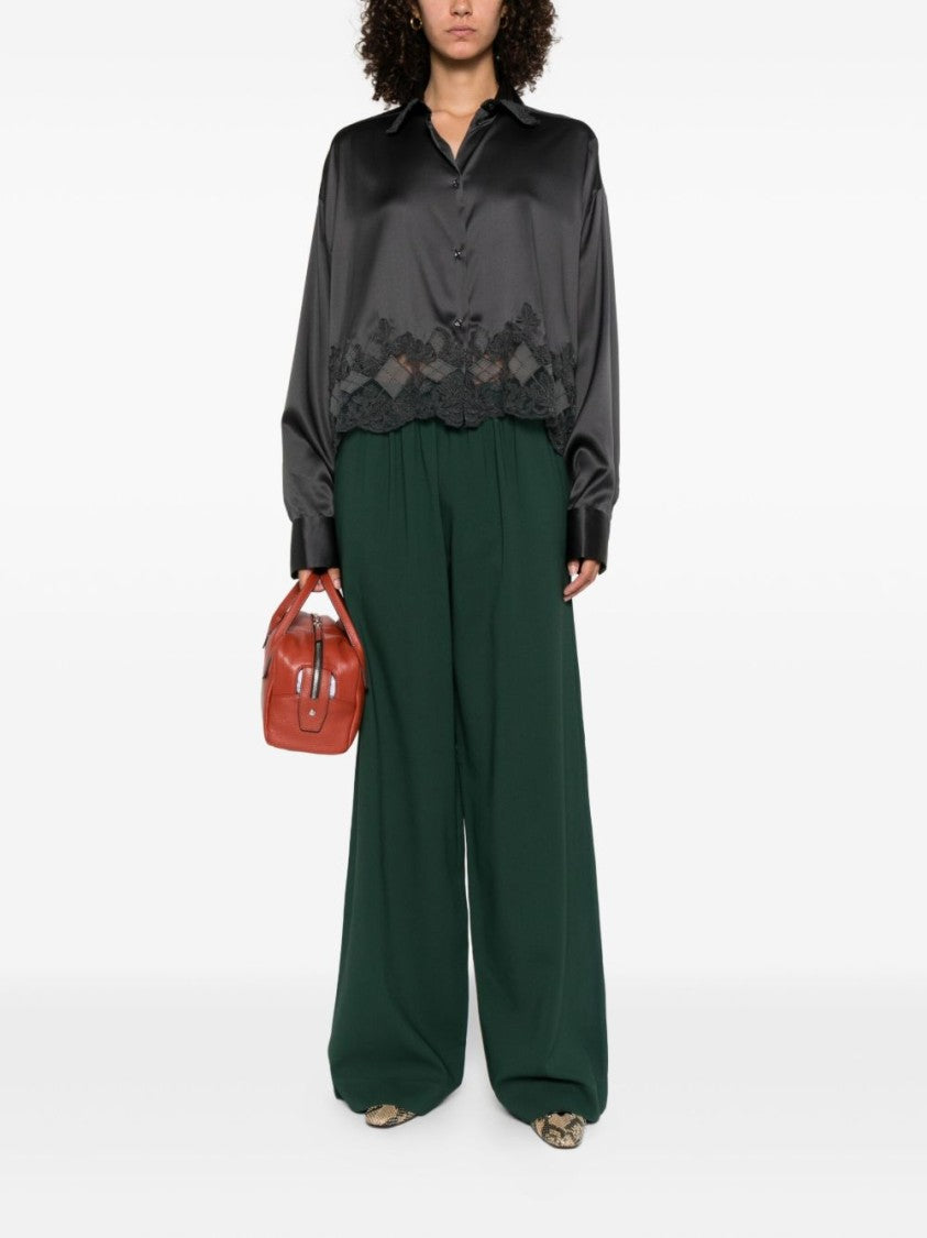 Ermanno Scervino Silk-Elastane Blend Shirt With Lace Detailing