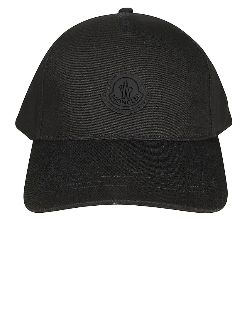 Moncler Gabardine Leather Patch Baseball Cap