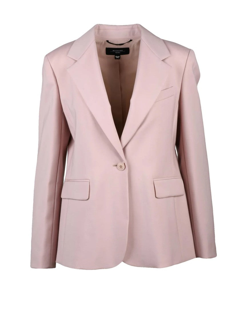 Max Mara Pink Virgin Wool Tailored Blazer