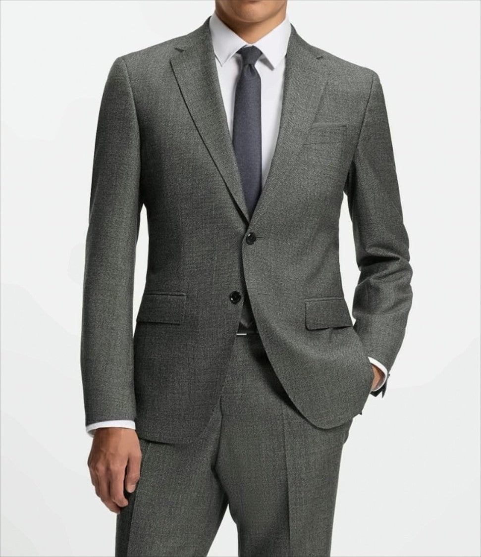 Boss Virgin Wool Jacket With Micro-Pattern