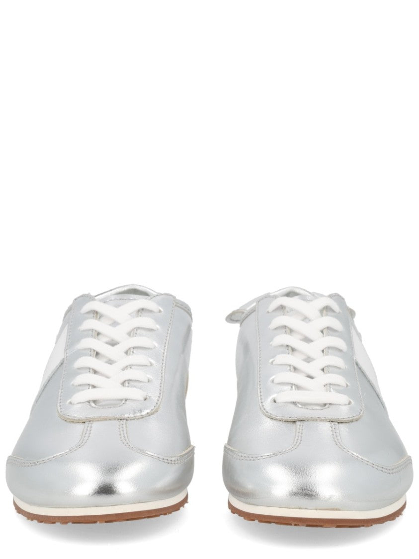 Marine Serre Silver Astra Metallic Leather Sneakers