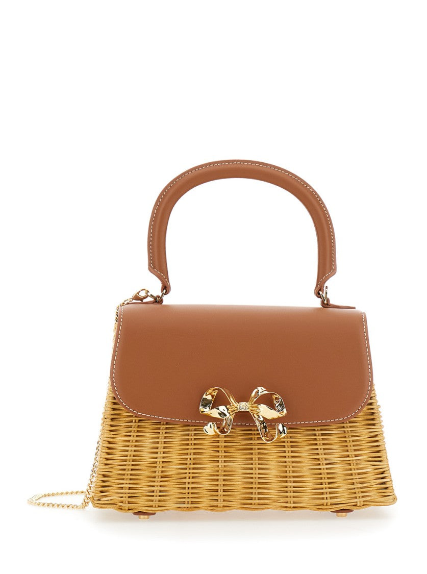 Self-Portrait Rattan Mini Bow Bag