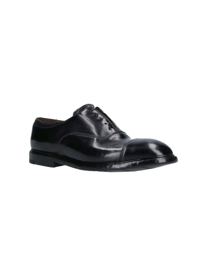 Premiata Black Abner Worn-Effect Leather Derby Shoes