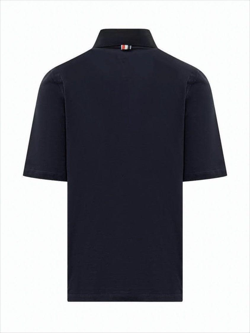 Thom Browne Polo Shirt With Structured Collar And Contrasting Details