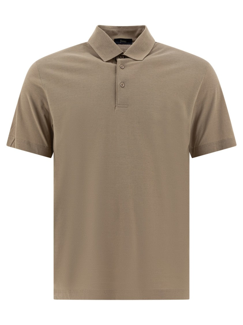 Herno Beige Polo Shirt With Tailored Fit