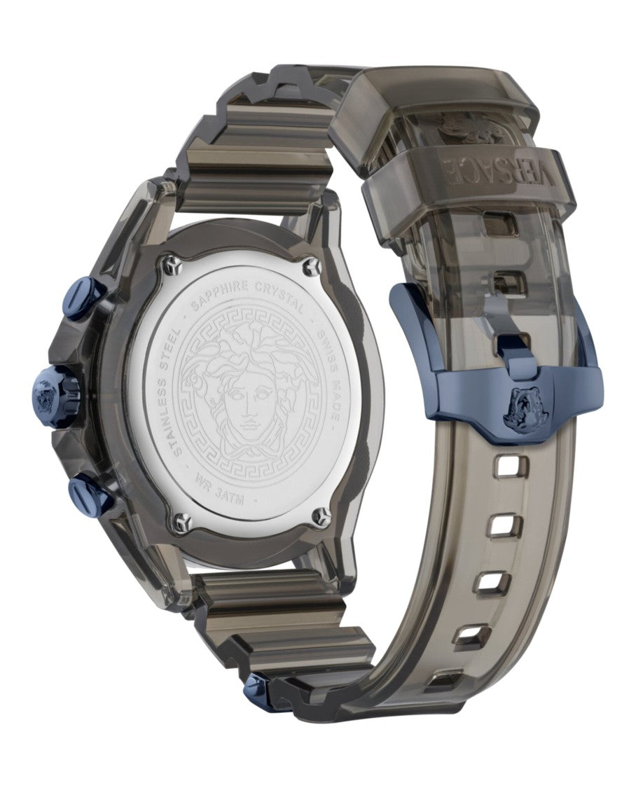 Versace Icon Active Chronograph Watch With Transparent Black Case