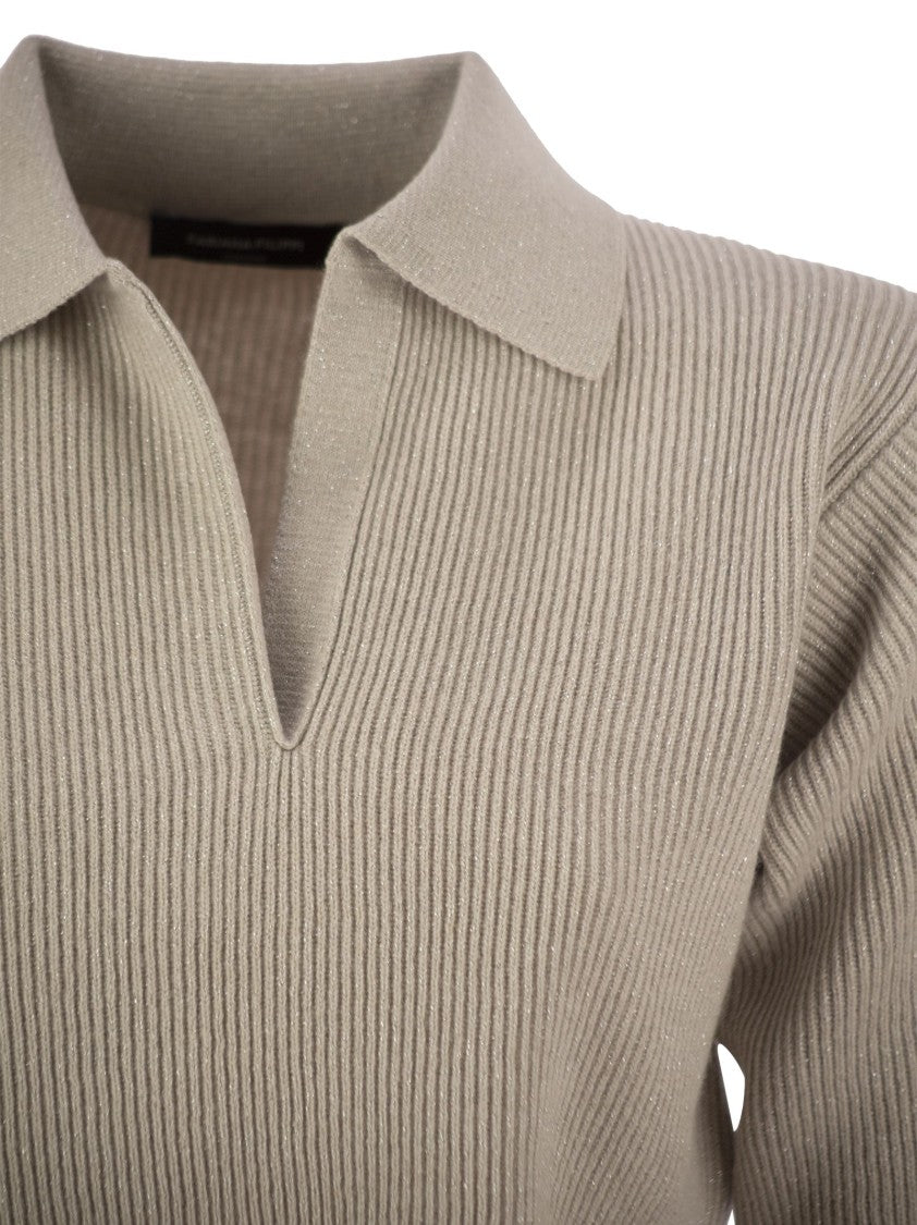 Fabiana Filippi Ribbed Knit With Polo Neck