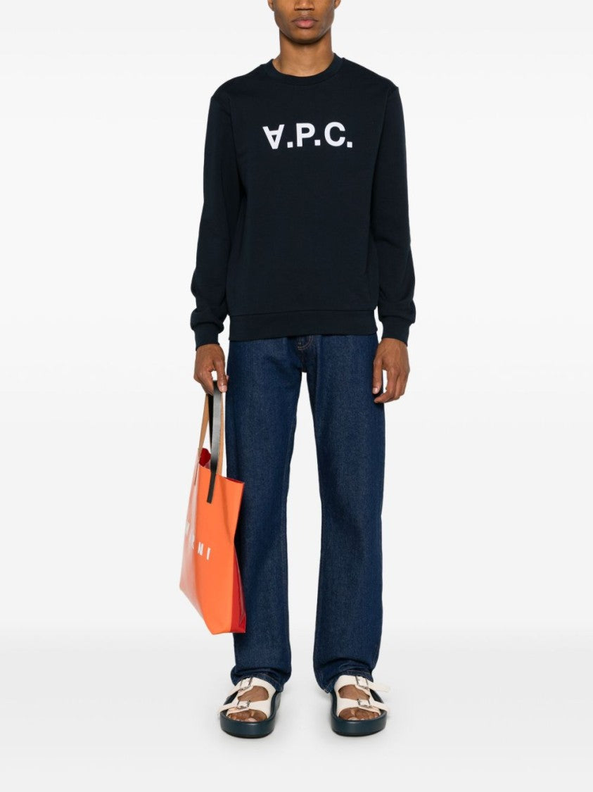 A.P.C. Classic Crew Neck Sweater With Bold Logo Detail