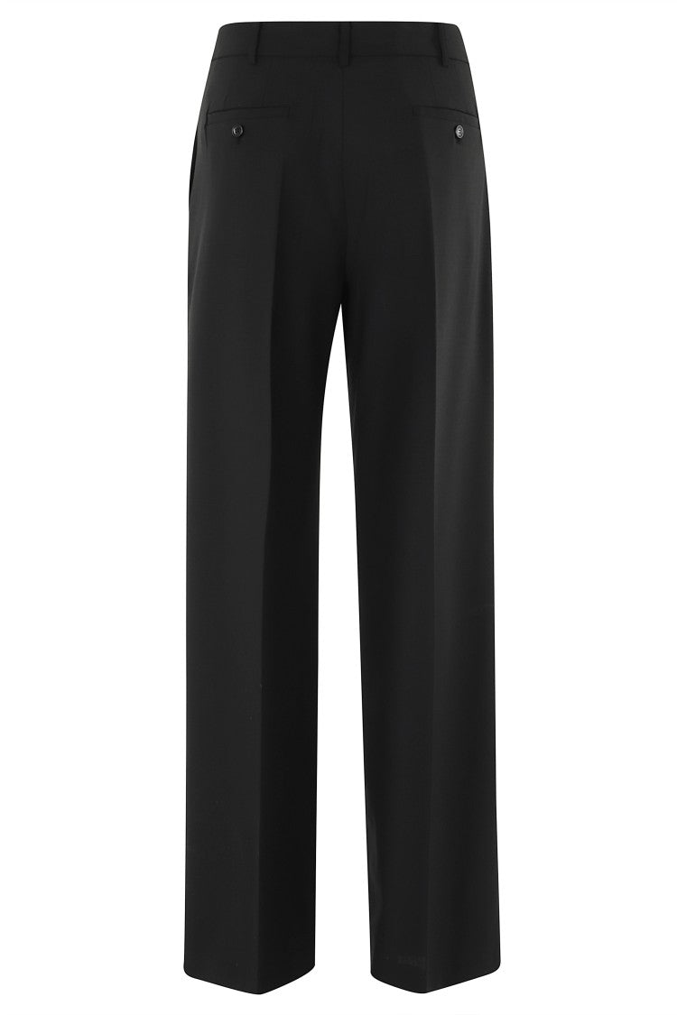 Erika Cavallini Black Giotto Tailored Straight-Leg Polyester-Wool Pants