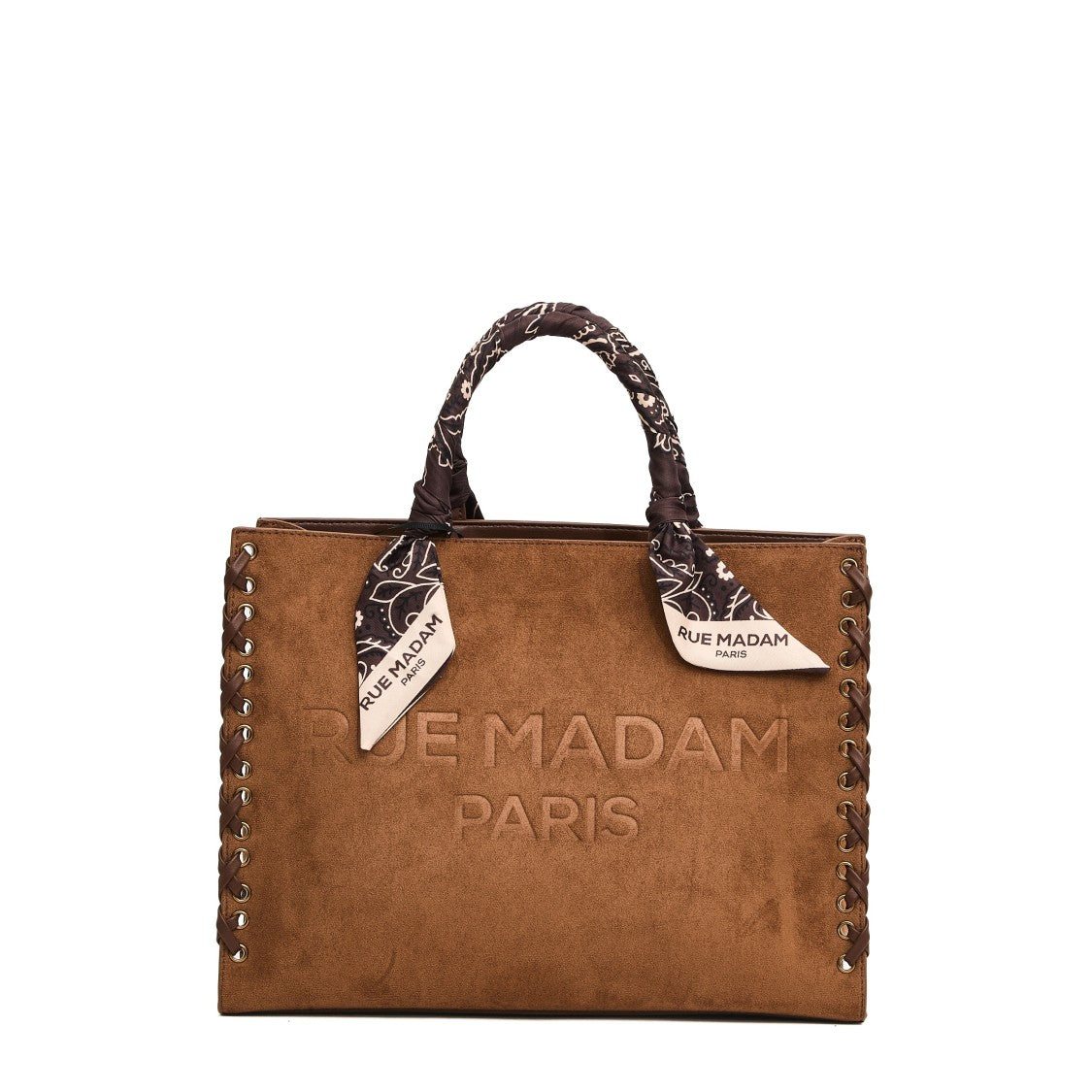 Rue Madame Tote Suede Cognac Con Bandana