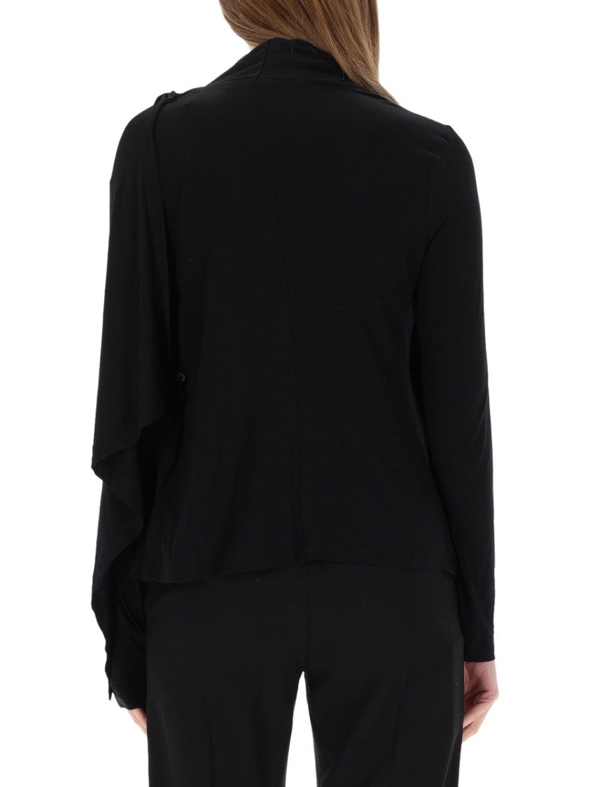 Helmut Lang Asymmetrical Draped Scarf Top