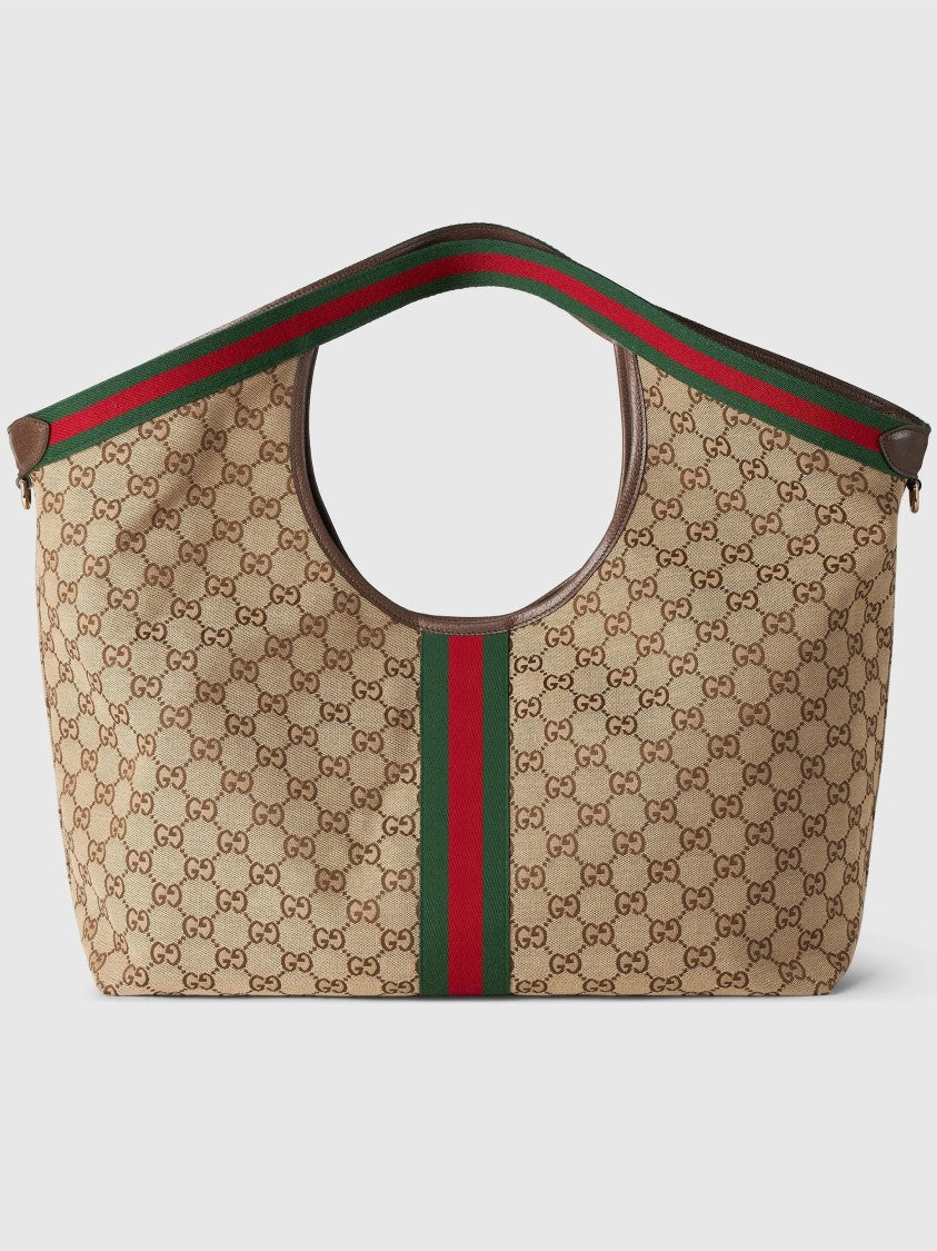 Gucci Giglio Large Beige Canvas Tote
