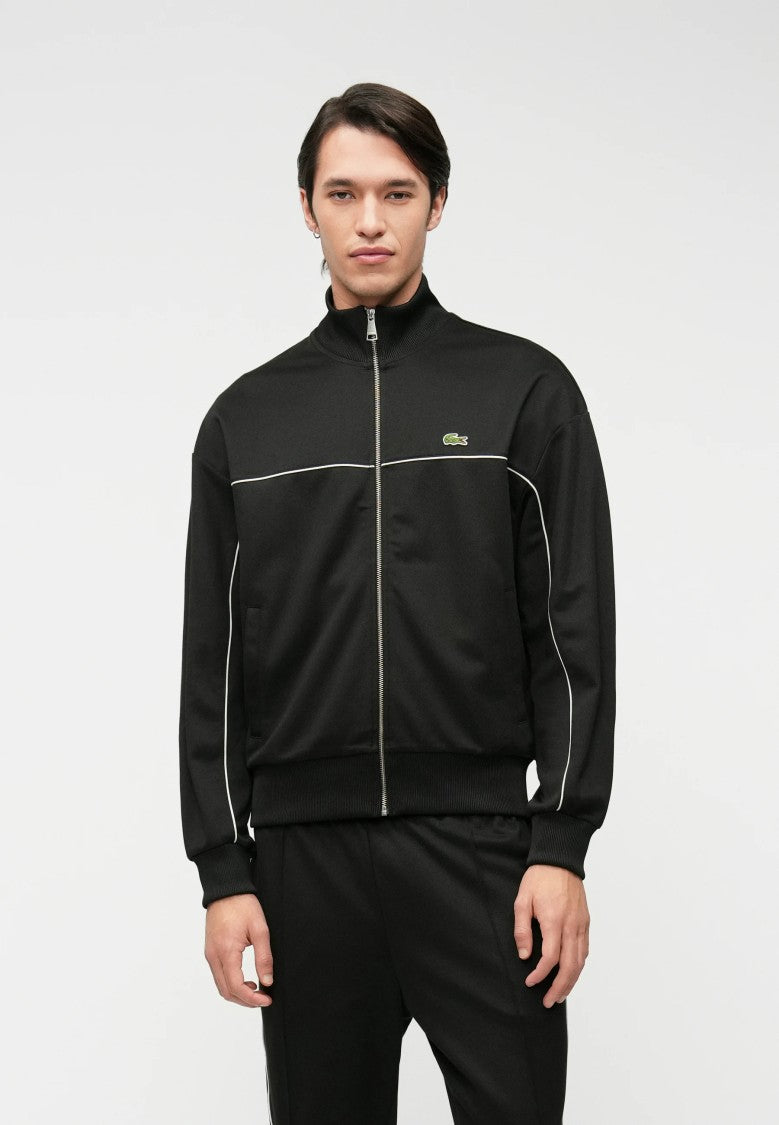 Lacoste Black Cotton Zip Up Sweatshirt
