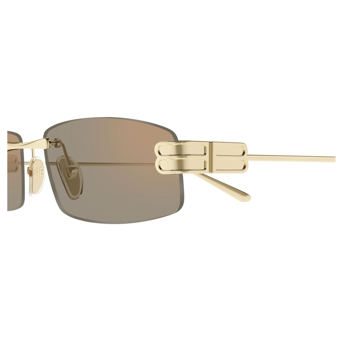 Balenciaga Bb0488s Rimless Rectangular Sunglasses