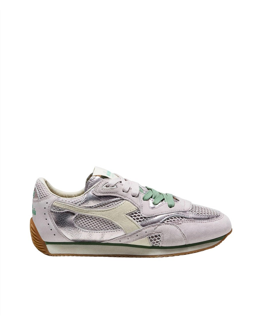 Diadora Stonewash Pigskin Leather Metallic Sneakers