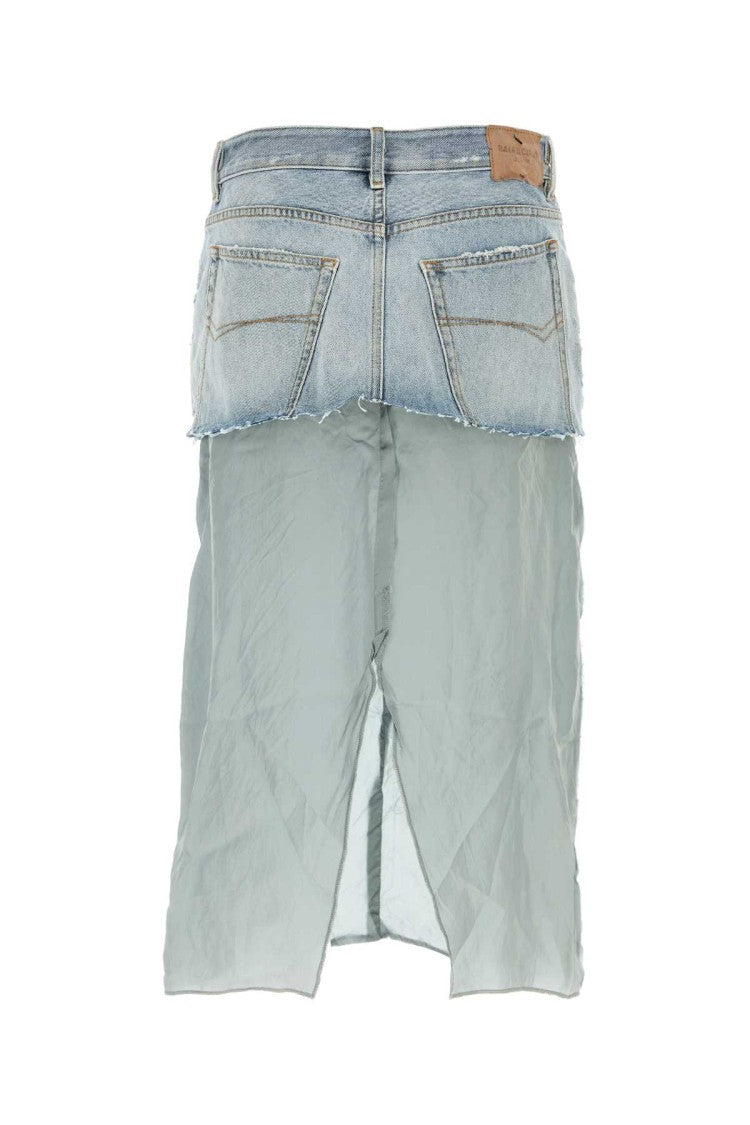 Balenciaga Light Wash Denim Mini Skirt