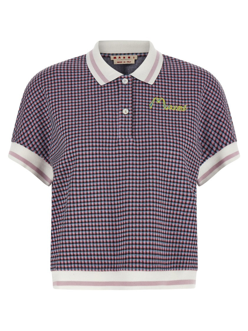 Marni Check Viscose Blend Polo Shirt