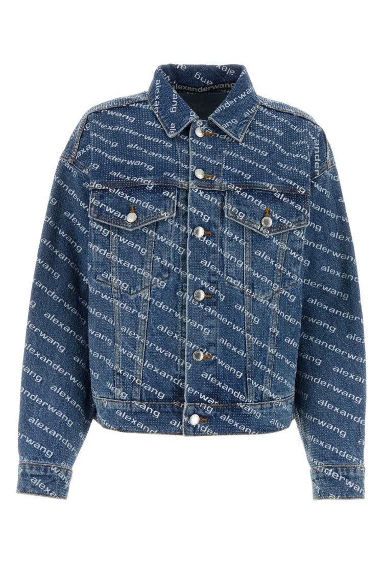 Alexander Wang Printed Denim Oversize Jacket