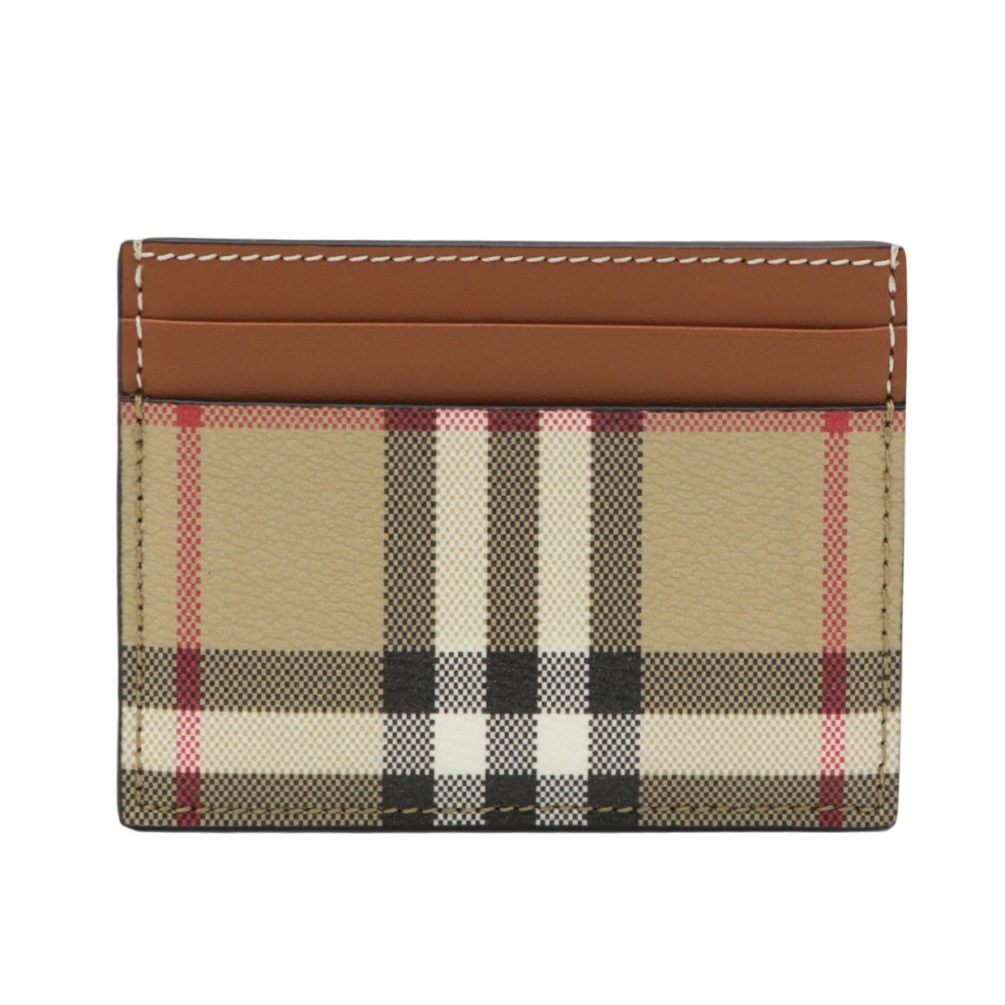 Burberry Rectangular Checkered Wallet With Leather Trim