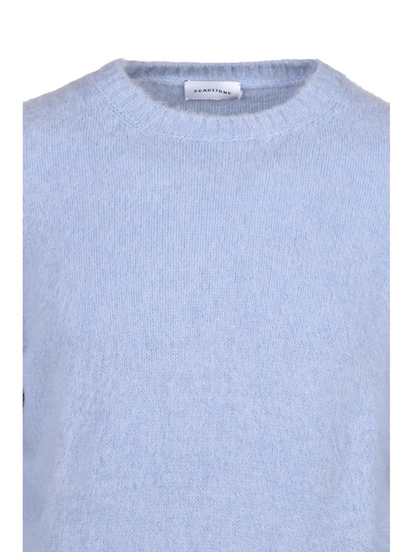 Scaglione Crew Neck Sweater In Luxurious Cashmere And Alpaca Blend