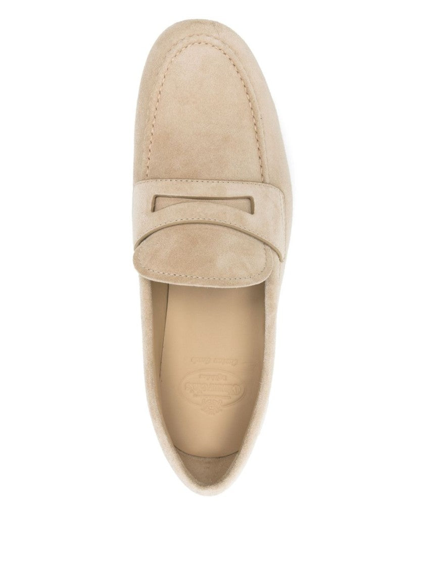 Church's Beige Suede Loafers With Classic Penny Strap Detail