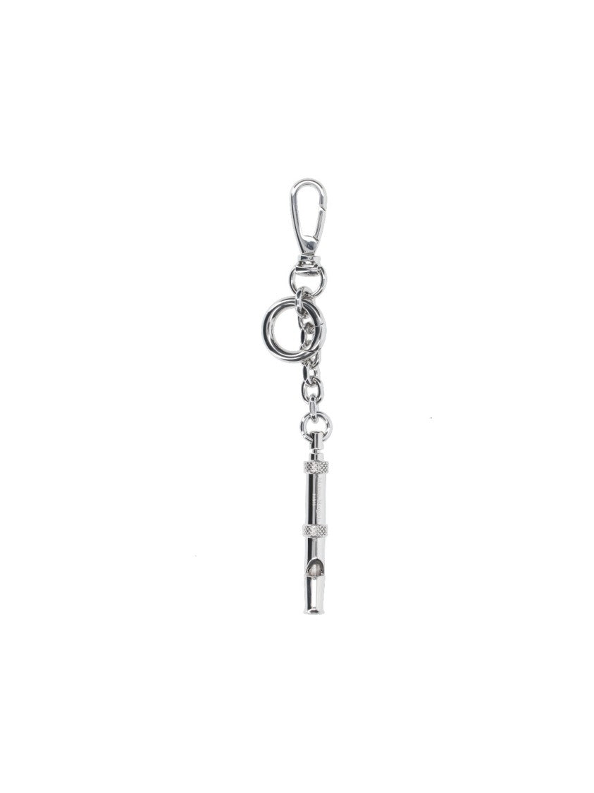 Maison Margiela Silver-Plated Brass Keychain Charm With Whistle Design