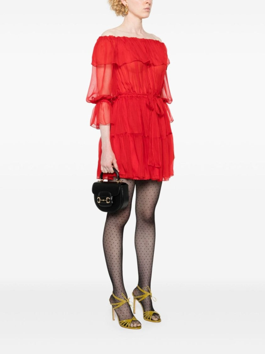 Gucci Structured Leather Shoulder Bag With Gold-Tone Clasp