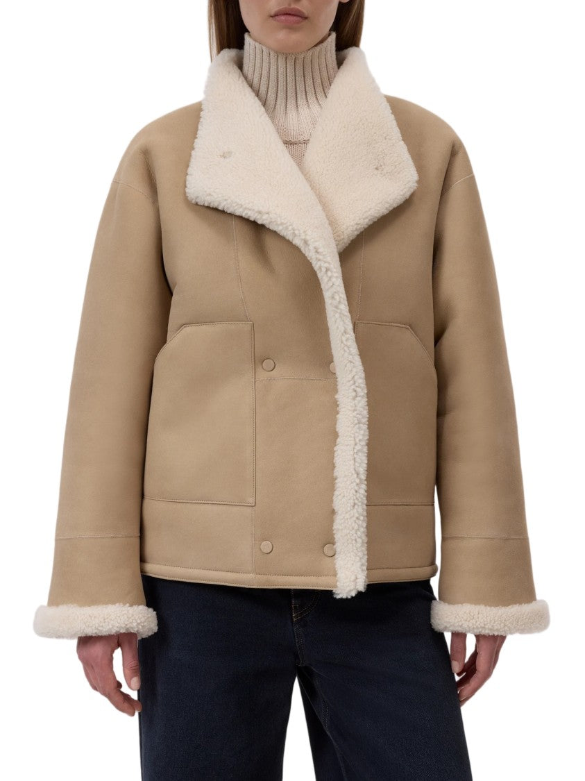 Closed Boxy Plush Shearling Trimmed Jacket