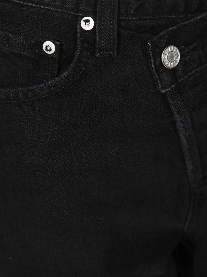 Agolde Criss-Cross Waistband Black Denim Jeans