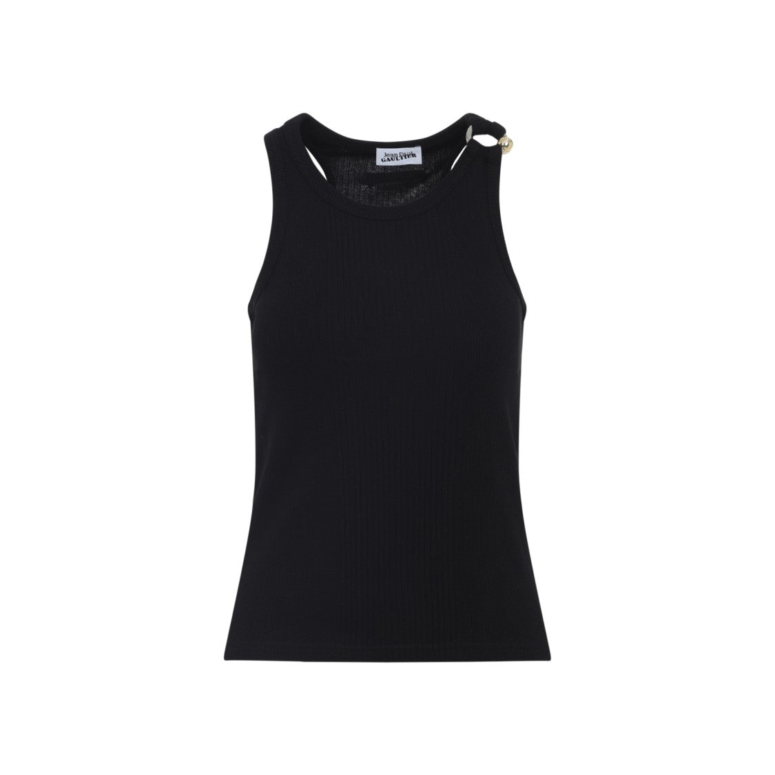 Jean Paul Gaultier Ribbed Black Cotton Top