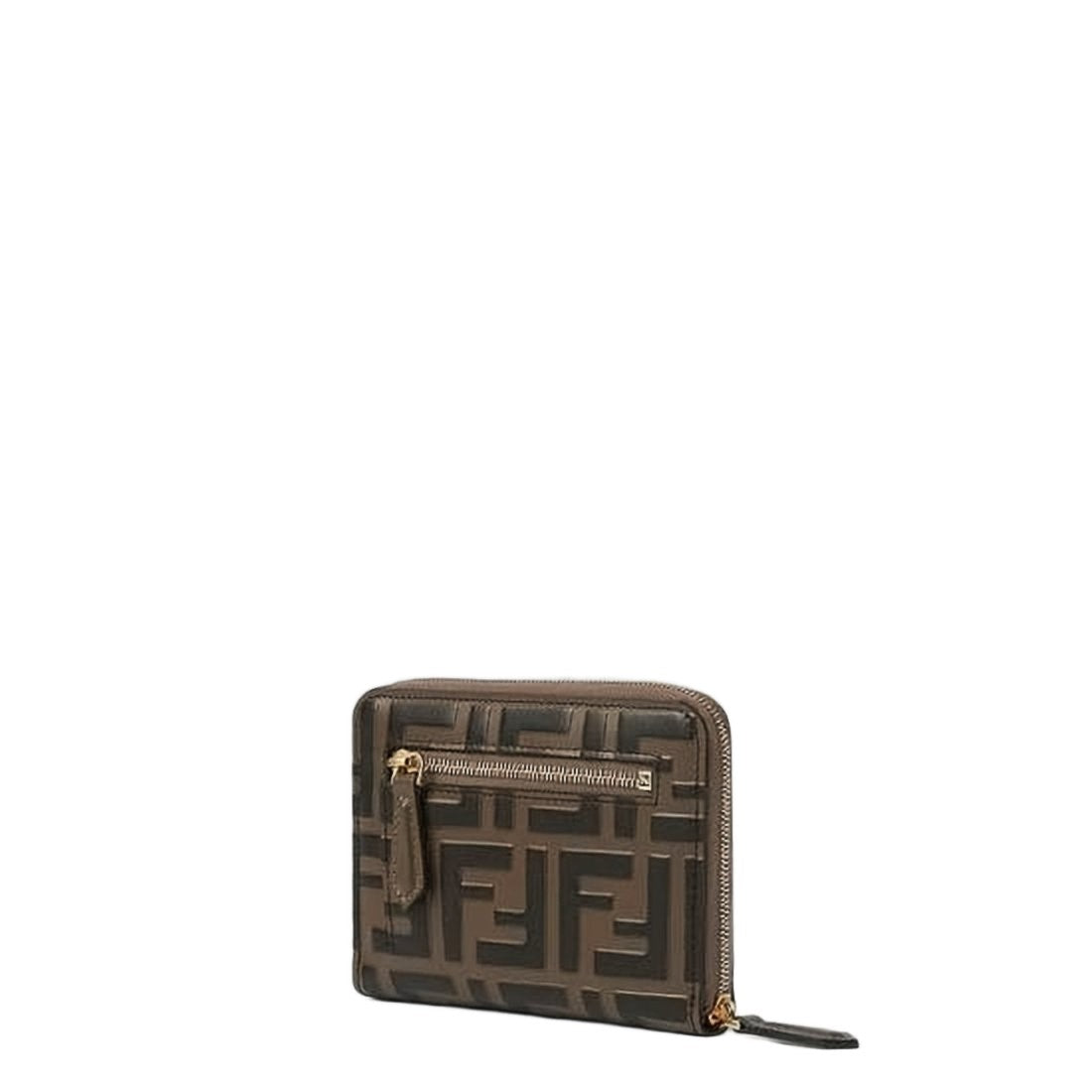 Fendi Compact Zip-Around Wallet With Embossed Monogram Design