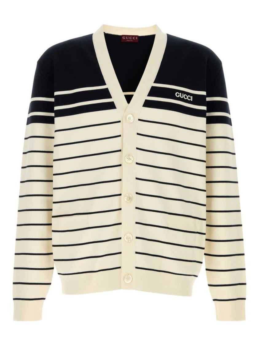 Gucci Black Sweater With Classic Striped Pattern