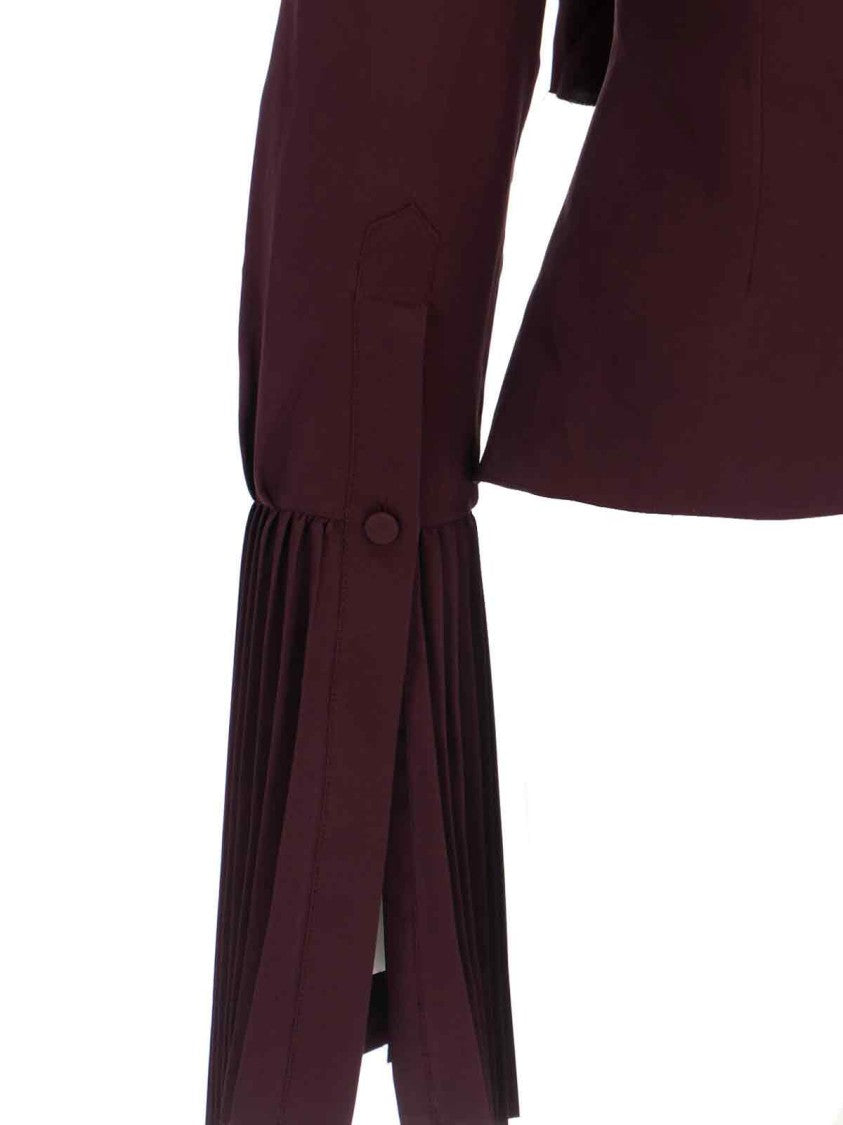 Alexander Mcqueen Pleated Blouse – Bordeaux