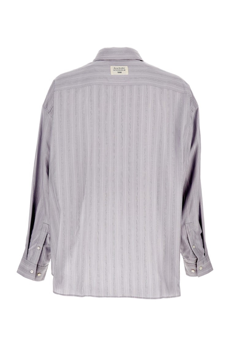 Acne Studios Striped Casual Shirt In Dense Cotton Poplin
