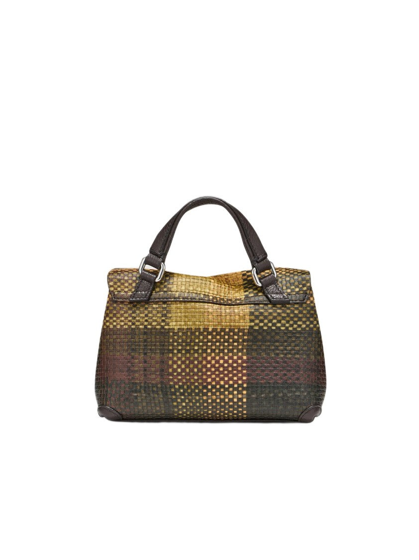 Zanellato Postina® Baby Bag In Printed Leather, Green Prunno