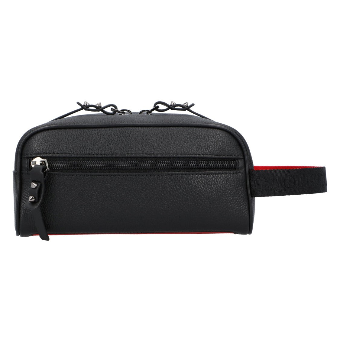 Christian Louboutin Structured Black Calfskin Blaster Travel Case With Signature Strap