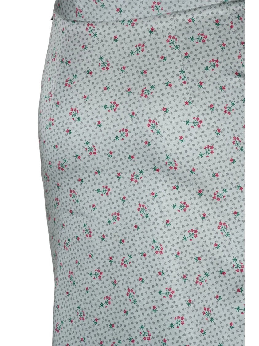 Vivienne Westwood Anglomania Floral Pattern Longuette Skirt With Side Pockets And Zip Closure