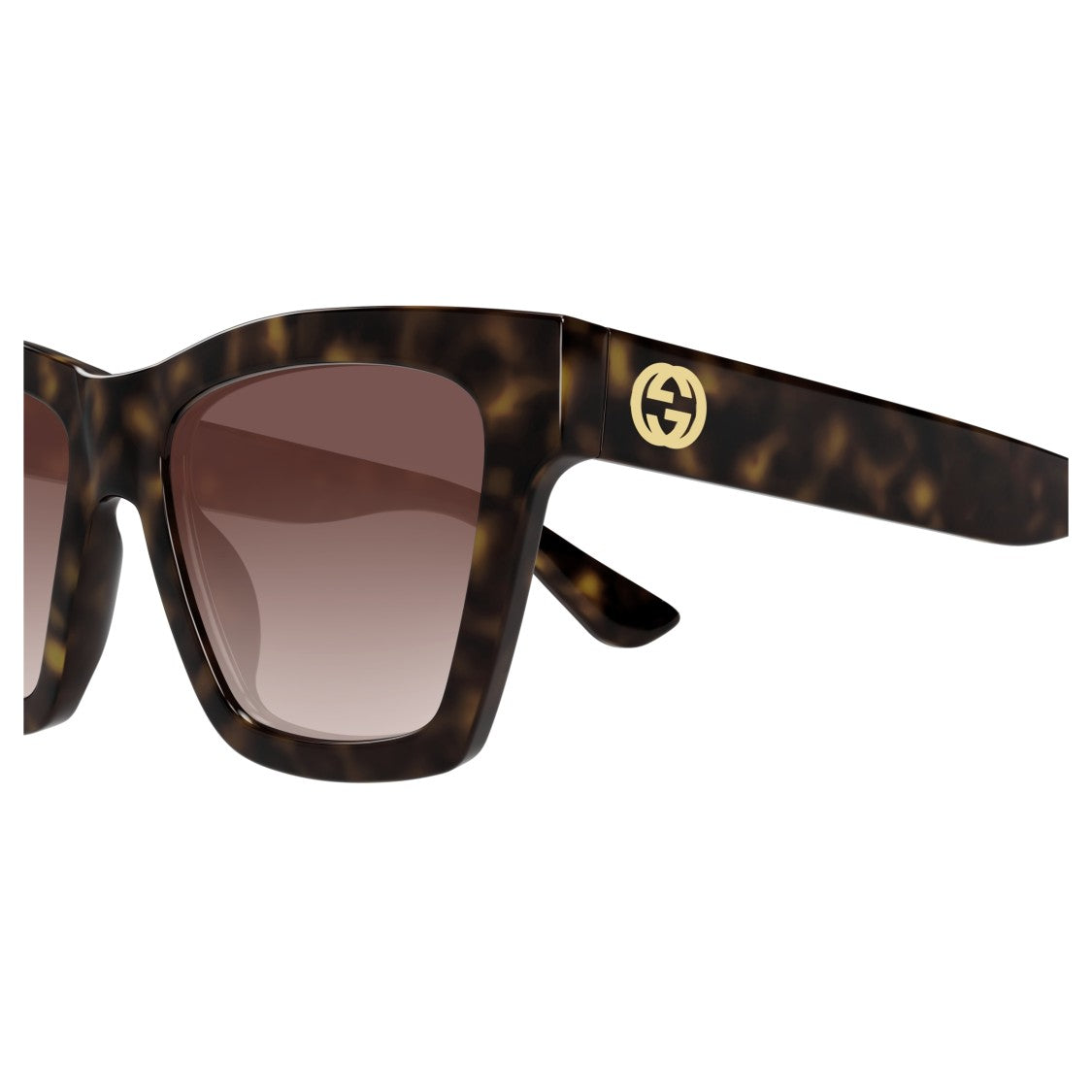 Gucci Tortoiseshell Oversized Square Sunglasses With Gradient Lenses