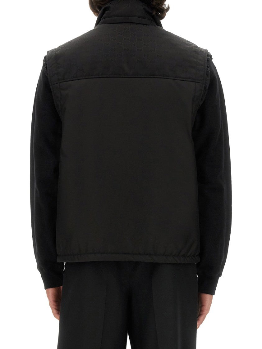 Gucci Nylon Vest With Integrated Gg Motif